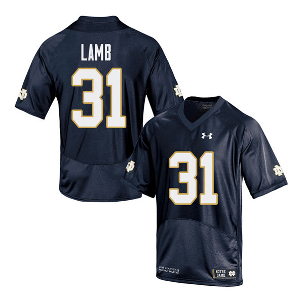 Men #31 Jack Lamb Notre Dame Fighting Irish College Football Jerseys Sale-Navy